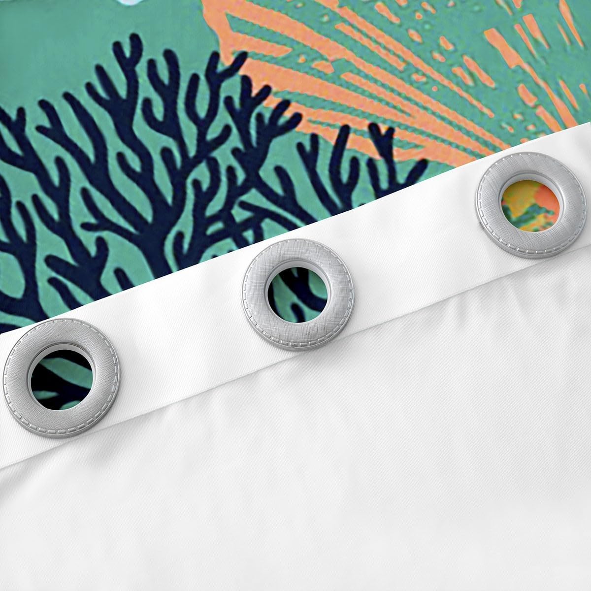 Summer Beach Kids Window Curtains,Starfish Coral Conch Shell Lake House Cabin Girls Boys Window Drapes,Hawaii Ocean Marine Life Sea Blue Window Treatments Grommet Top 2 Panel Set,38Wx45L inch