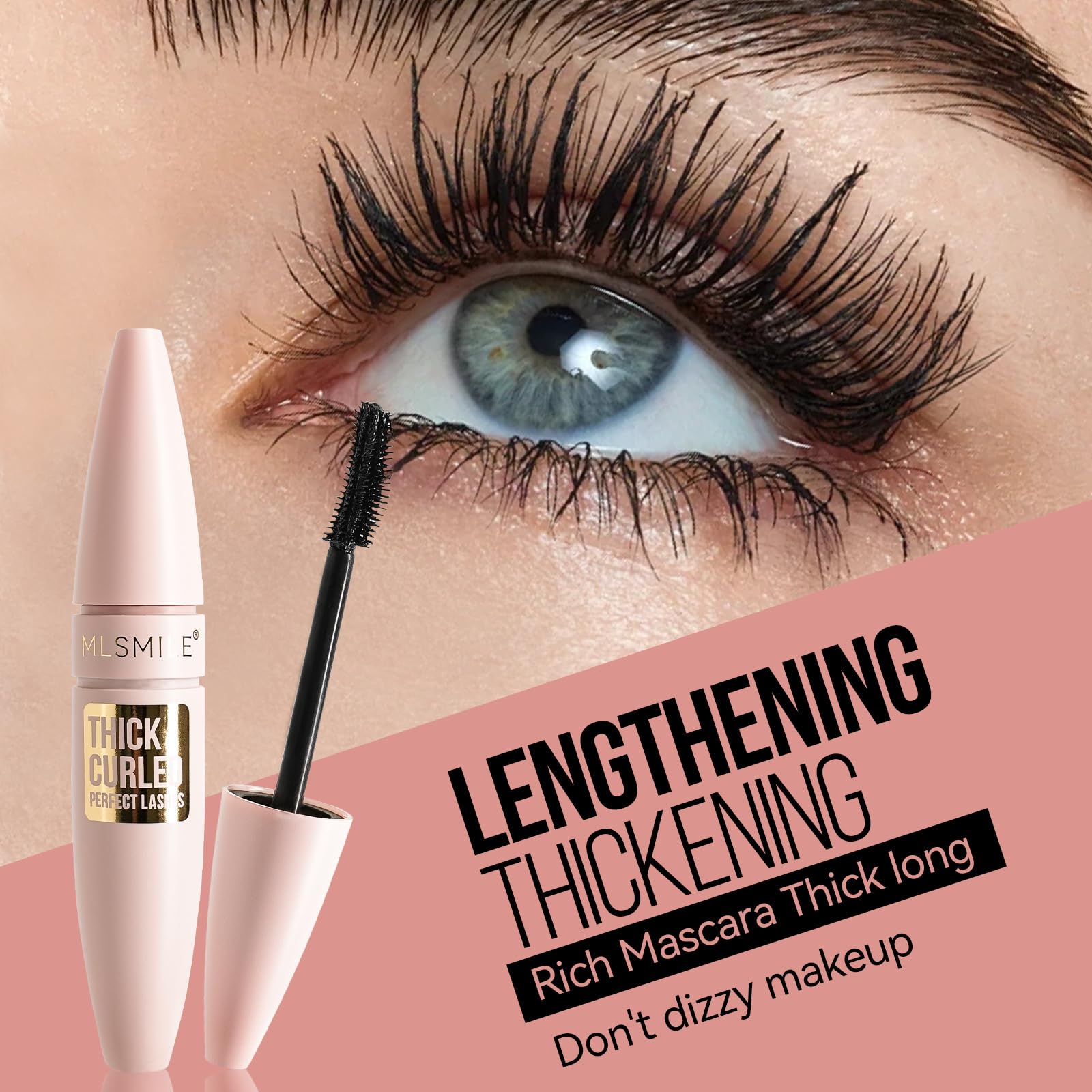 Waterproof Mascara Mascara Black Volume and Length, Lengthening Black, Voluminous Eyelashes, Clump-Free, Long-Lasting - Image 4