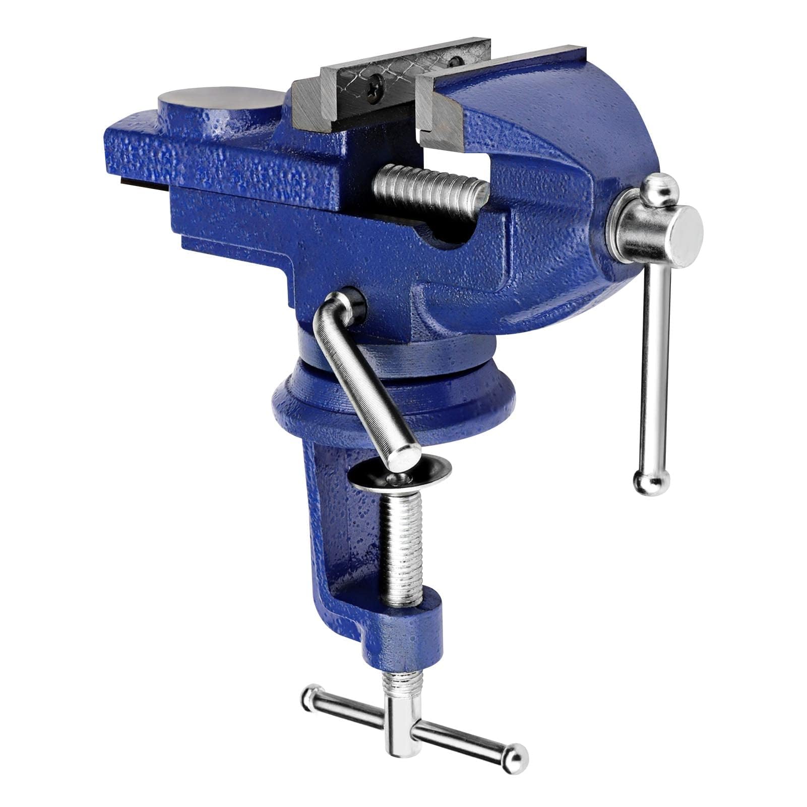 CROWNSHOP Bench Vice 360° Swivel Base Vices forWorkbench Portable Universal Workshop Clamp Adjustable Mini Table Bench Vice Clamp for Workshop Factory (65mm)
