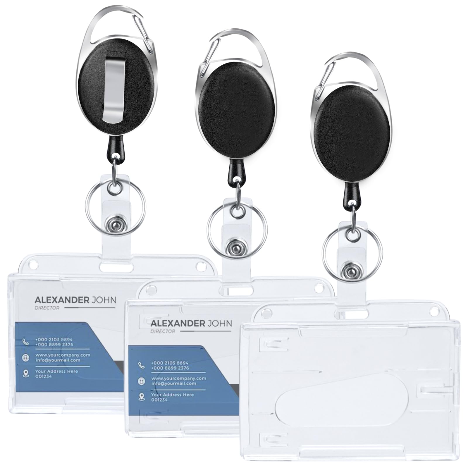 Kartenhalter Ausweishülle Busfahrkarten Hülle Schüler, Awumbuk 3 Pcs Kartenhülle mit Zugband Ausweishalter Ausziehbar Card Sleeves Schlüsselanhänger Bürobedarf & Schreibwaren