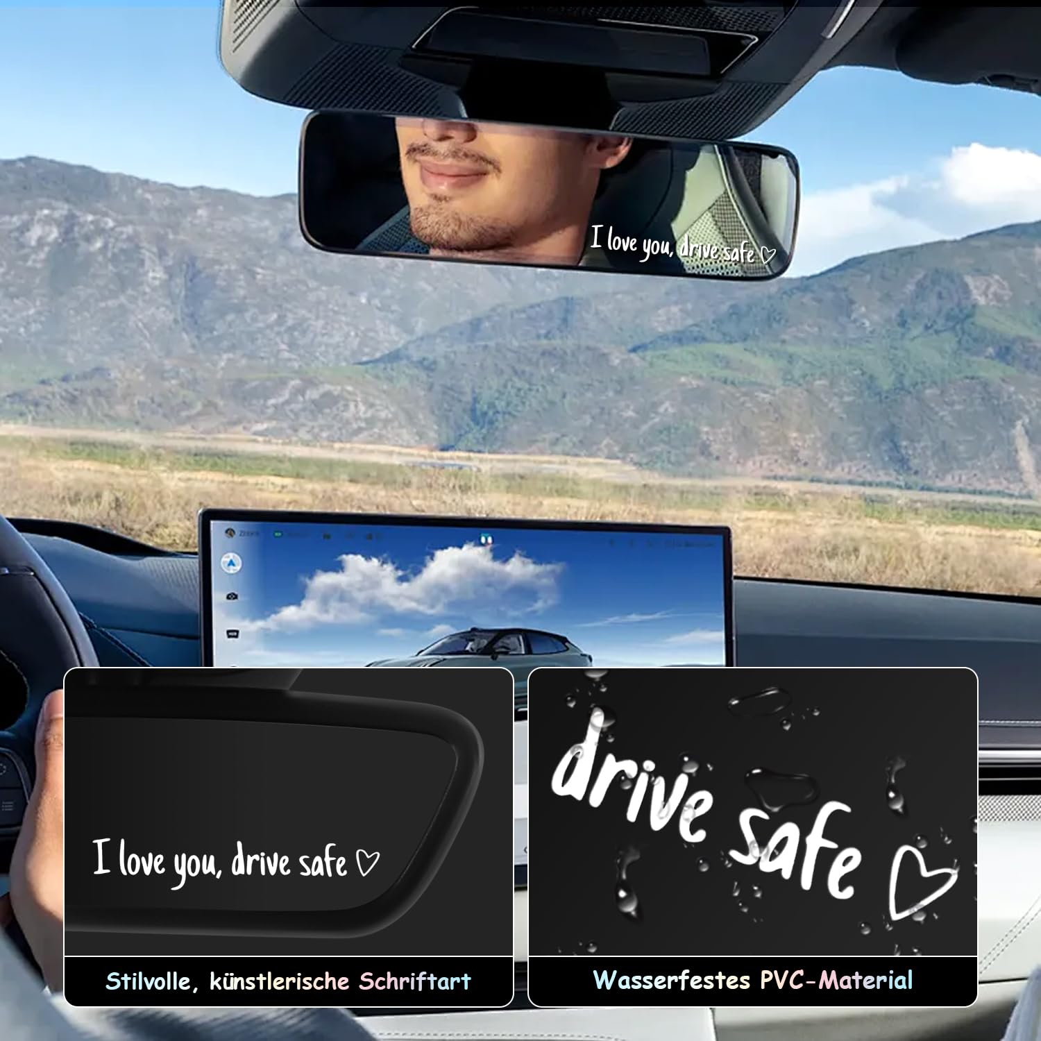 18 sztuk naklejek na lusterko wsteczne "I Love You Drive", dla kierowców, kobiet, mężczyzn, na akcesoria samochodowe, lusterko wsteczne, lusterko samochodowe