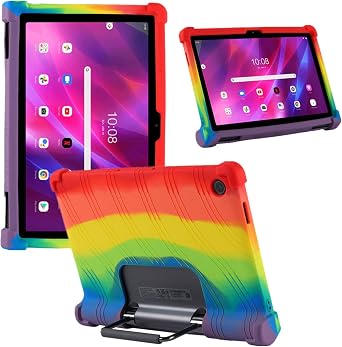 Case for Lenovo Yoga Tab 11 2021 YT-J706F 11.0 inch Tablet, Kids Friendly Soft Silicone Cover for Lenovo Yoga Smart Tablet 11 Inch Display 2021 Released Rainbow