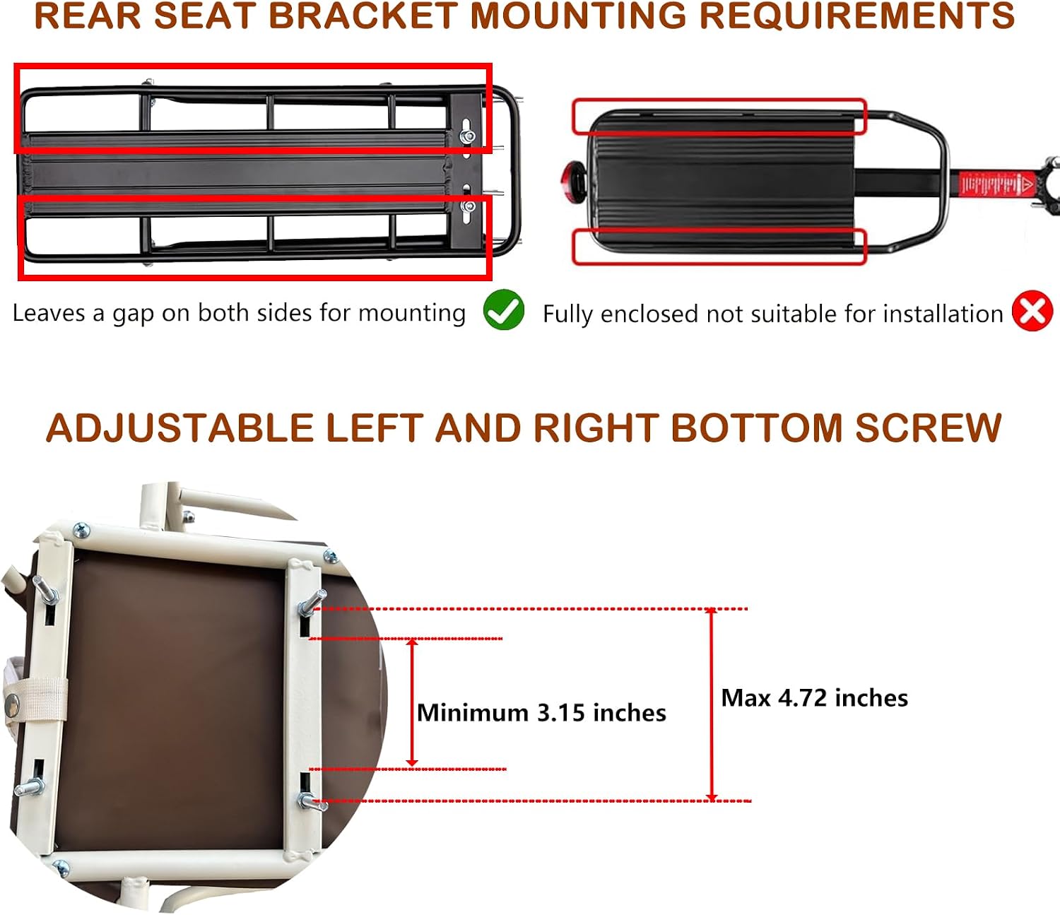Upgraded Rear Child Bike Seat,Back Mount Kid's Bike Seat with Foot Pedals Back Rest Handrail, Designed for Children Aged 18 Month to 8 Years Old,Easy Installation