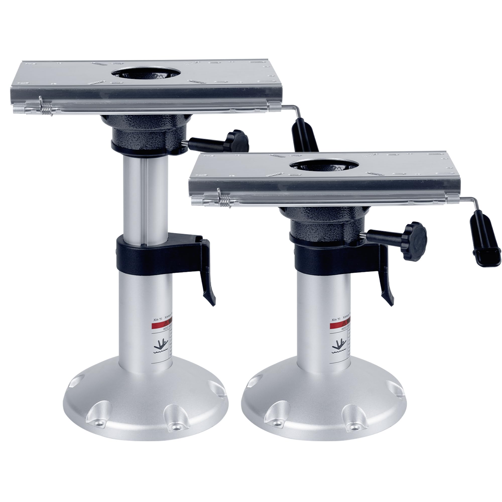 Manumarine Aluminum Adjustable Height Locking Boat Seat Pedestals with Slide 13 to 18 Inches for Boat Seats(2pcs)