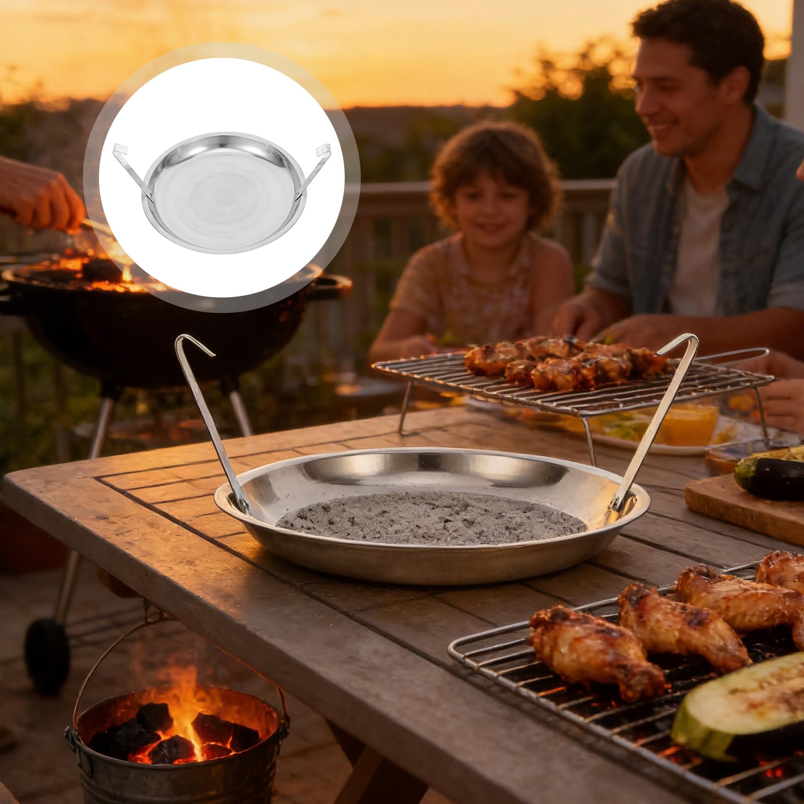 TOYANDONA Accessorio Barbecue a Carbone Cassetto Raccogli Cenere in Metallo 27 Cm Vaschetta Posacenere Resistente al Calore per Campeggio Picnic e Grigliate All’aperto