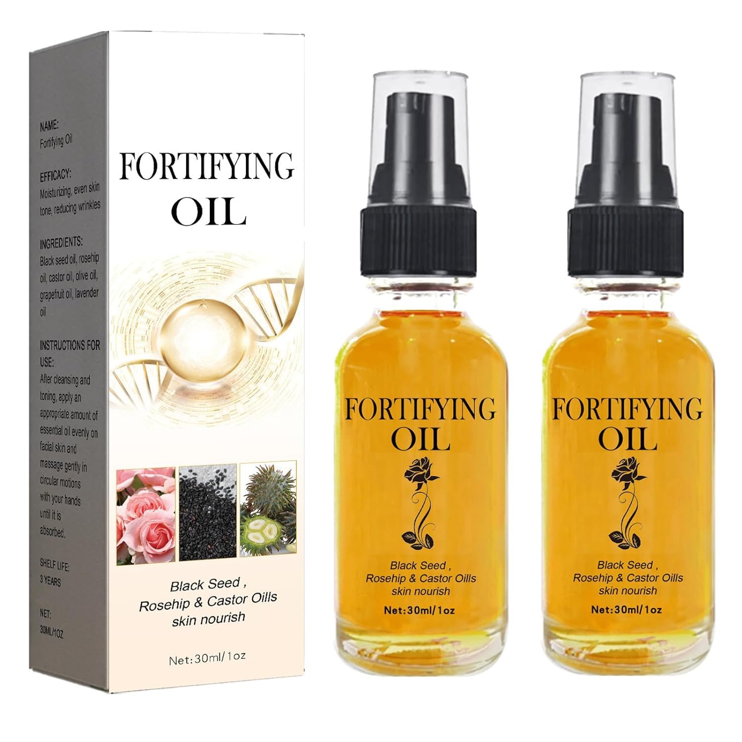 WEISPO 2pcs Lalena Rosehip Oil Black Seed Oil And Castor