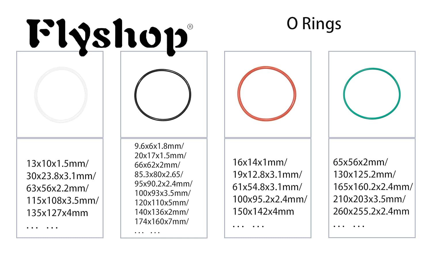 Flyshop Black Rubber Grommet Kit O Ring Gasket (Round Band) 6.69" OD 6.24" ID 0.22" Width (170 x 158.6 x 5.7 mm)