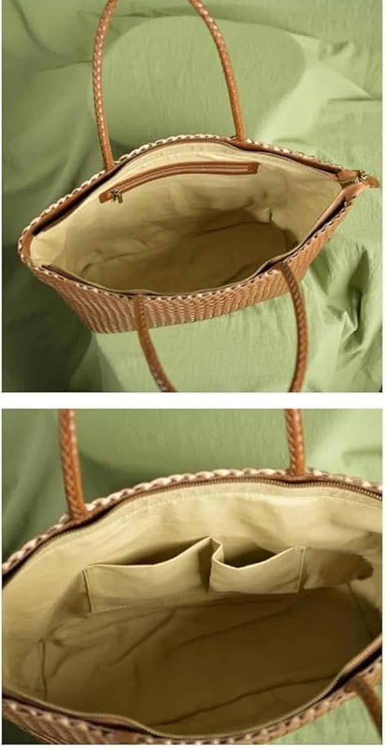 [Rutexc] カラフル 手編み トートバッグ 民族風 ショッピングバッグ 大容量 日本製 トート トートバッグ 編み込み メッシ