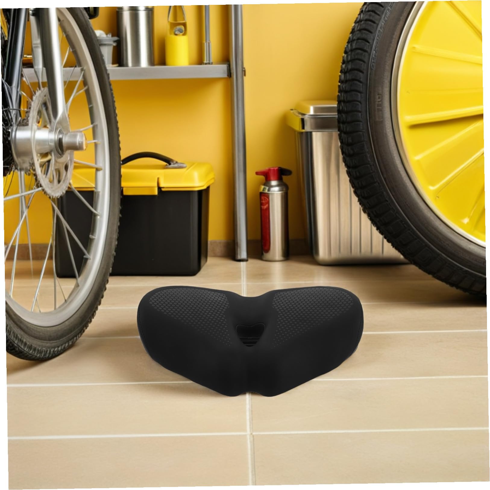 SHINEOFI Breiter Mountainbike Sattel für Herren mit Ergonomischer Stoßdämpfender Form und Extra Weicher Pu Schwamm Polsterung für Komfortables Radfahren Offroad Touren