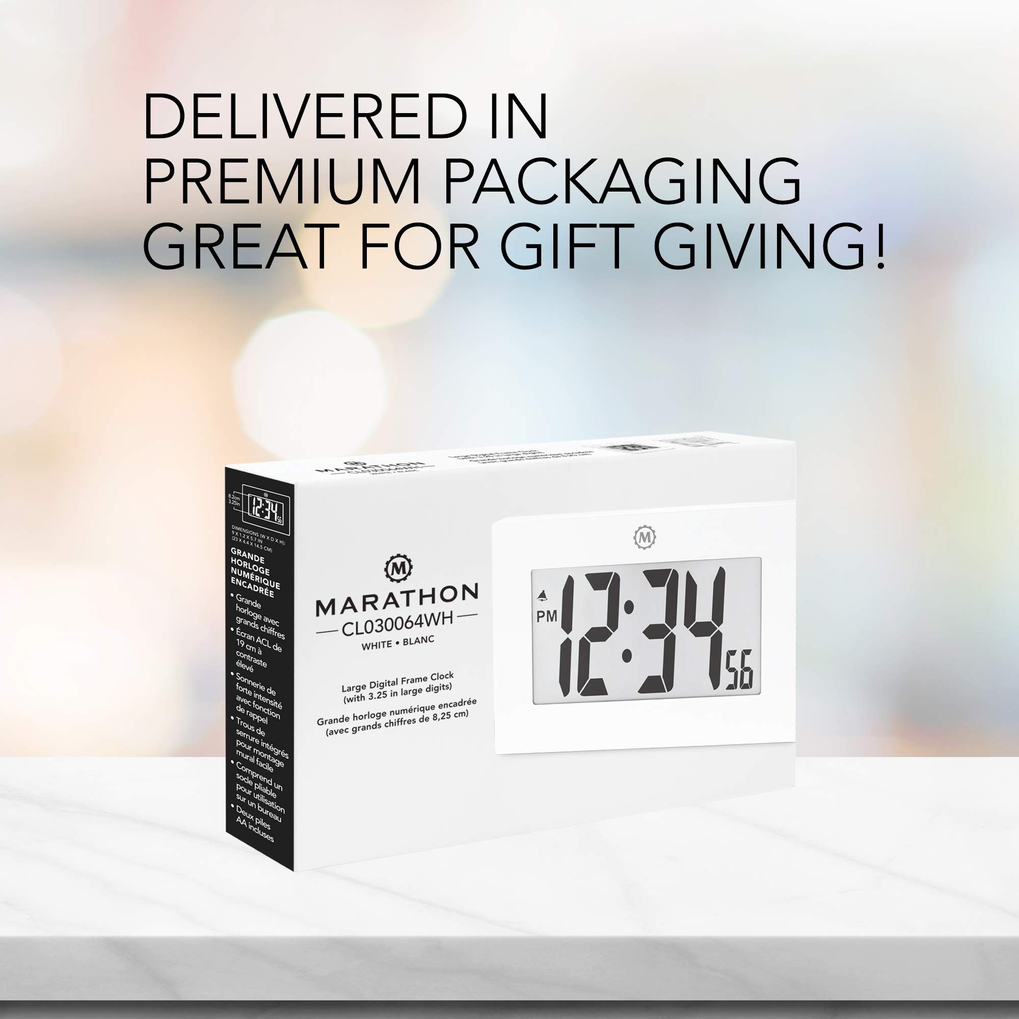 Buy Marathon Large Digital Wall Clock (Color White) Digital Clock