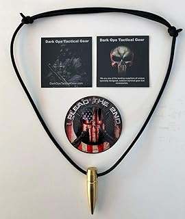 .50 Cal Sniper HOG Tooth Paracord .Necklace .+ 1 Decal .Black