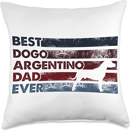 Dogo Argentinos Gift for Men & Dad Best Dog Dad Ever-Father Dogo Argentinos - Almohada de 18 x 18 pulgadas, multicolor Dogo Argentinos Gift for Men & Dad Best Dog Dad Ever-Father Dogo Argentinos - Almohada de 18 x 18 pulgadas, multicolor