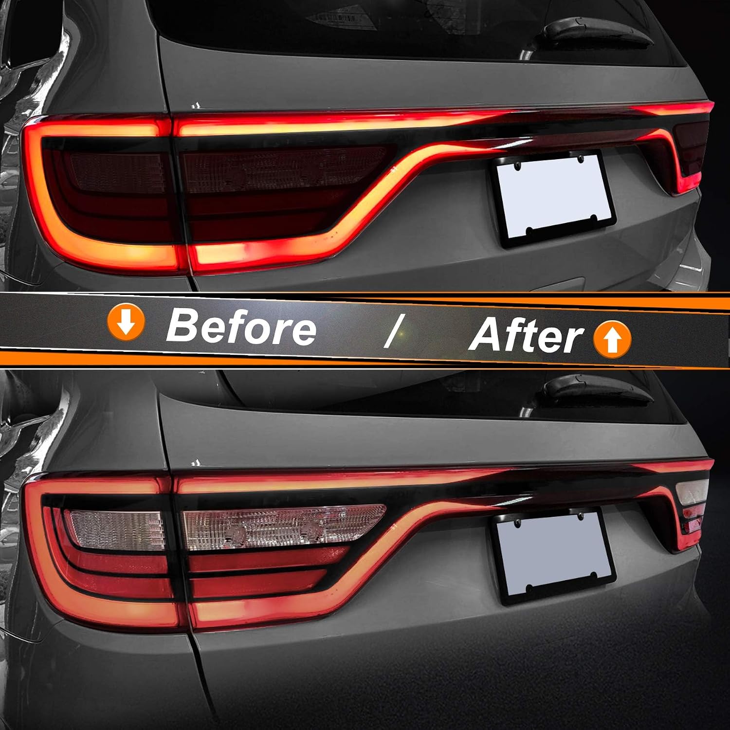 NDRUSH Smoked Light Stickers Kit Overlays Headlight Eyelid Vinyl Tint Film Blackout Tail Light Wrap Cover Compatible with Dodge Durango 2014-2021