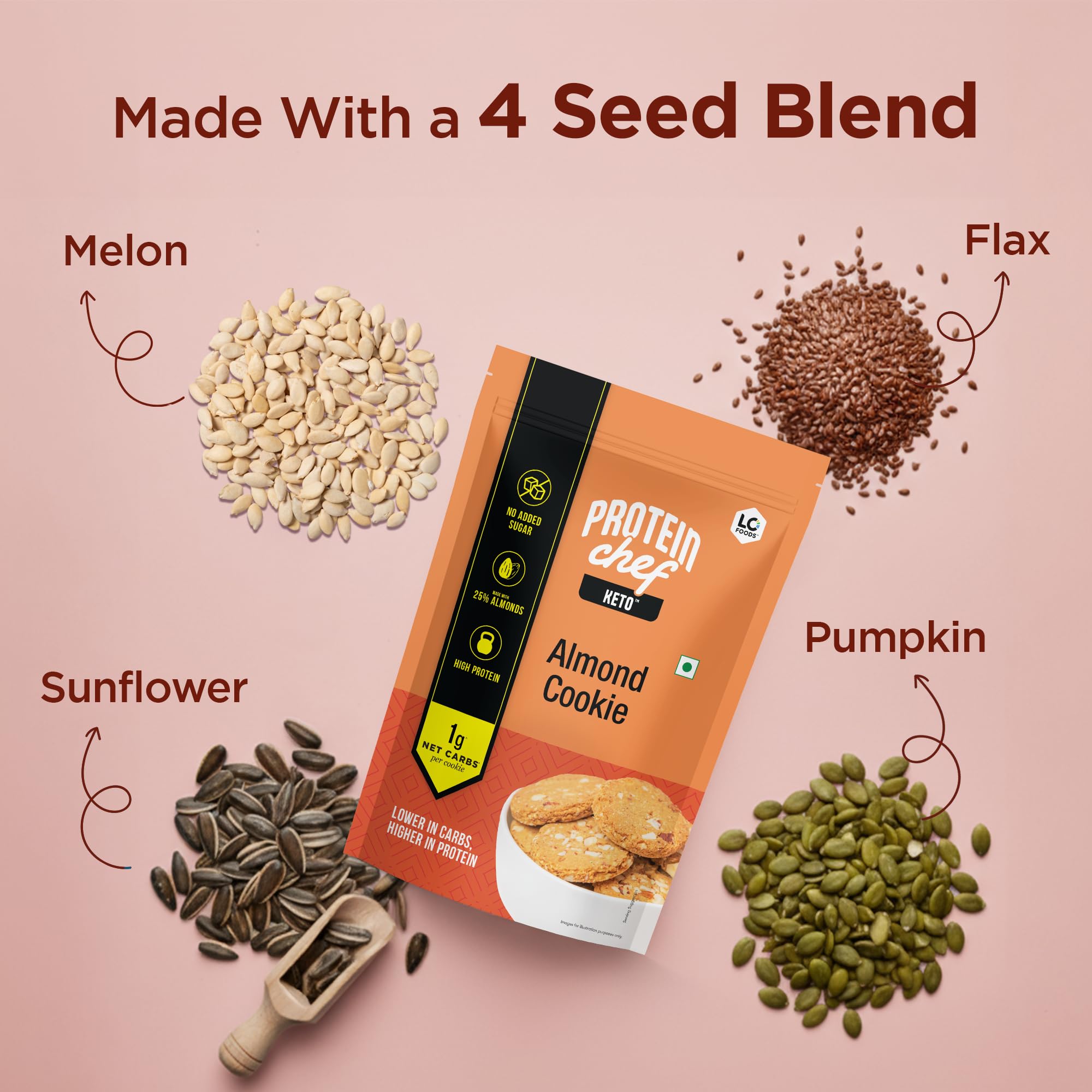 Lo! Foods - Keto Almond Cookies (200g), High Protein, No added