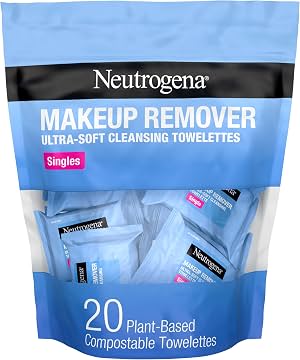 Toallitas desmaquillantes Neutrogena, toallitas faciales diarias, 20 unidades | Desmaquillante, toallitas limpiadoras, adecuadas para eliminar suciedad y grasa, sin alcohol