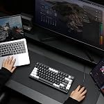 YUNZII AL80 Clavier mécanique sans fil, plein aluminium CNC,Intelligent LCD Affichage, joint d'étanchéité à bascule 75% Mise en page avec Knob, BT/2.4G/USB-C,QMK/VIA Support pour Win/Mac (Noir, Crème de cacao V2 Interrupteur)