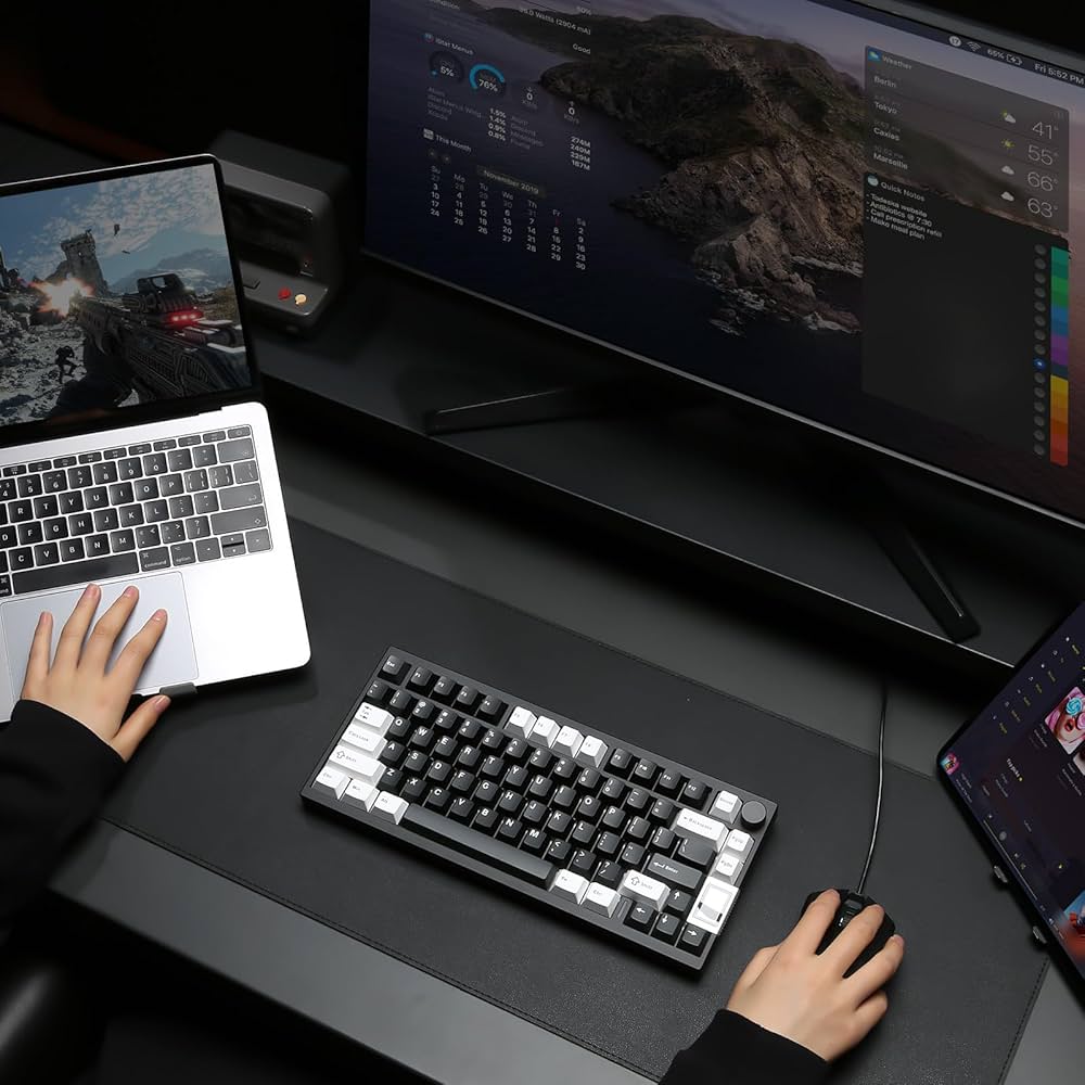 ⭐️K⭐️ No.80 YUNZII AL80 Tastiera Meccanica Wireless,CNC Completamente in