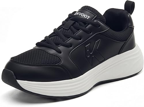 Zapatos de correr para mujer para caminar de cuero cómodos, absorbentes de golpes, transpirables, ligeros, antideslizantes, atléticos, de moda, para