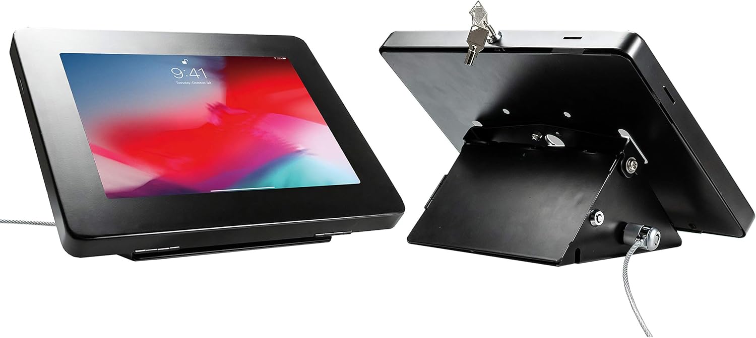 Security Angle-Flip Kiosk – CTA Premium Angle-Flip Security POS Kiosk with Storage Compartment for iPad 7th/ 8th/ 9th Gen 10.2”, iPad Pro 11”, Galaxy Tab 9.7”, Galaxy Tab 10.1” (PAD-PARAPK)