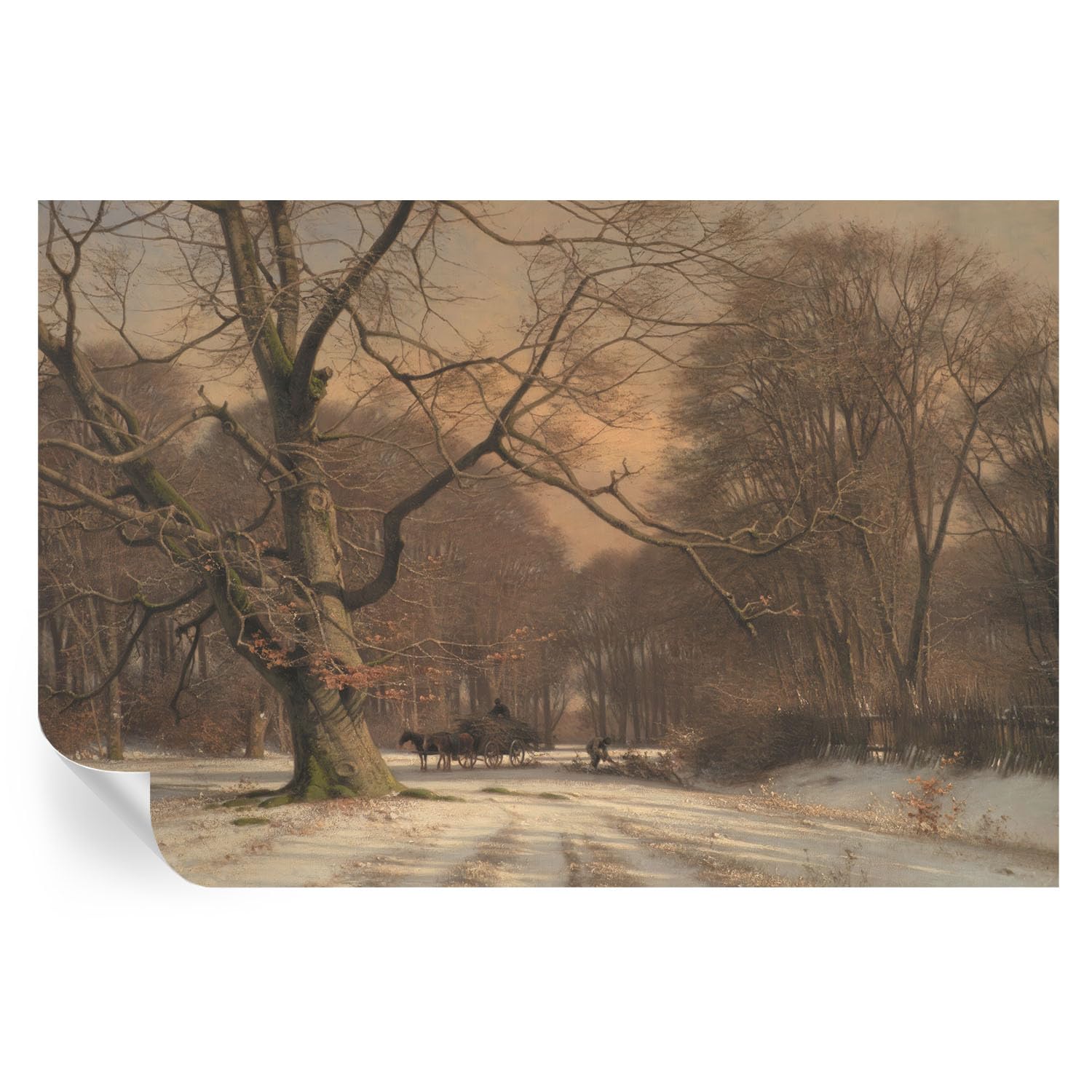 Papel pintado para dormitorios que renueva paredes rápido con paisaje invernal autoadhesivo