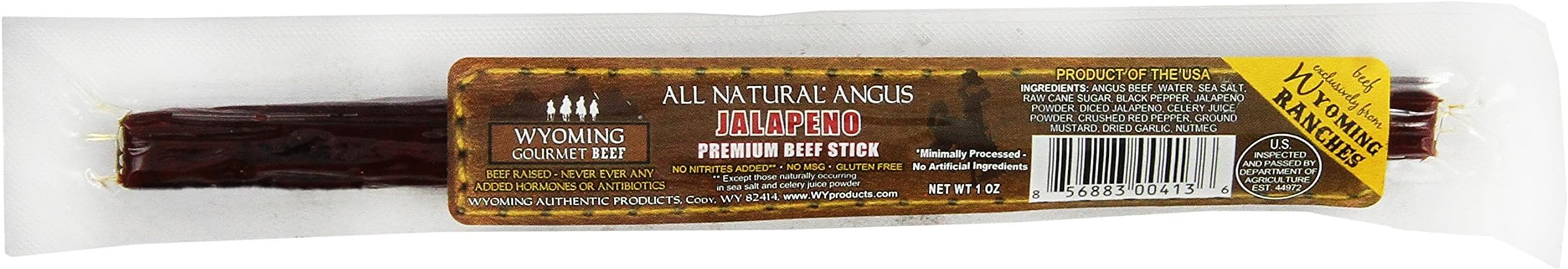 Wyoming Gourmet Beef All Natural Angus Jalapeno Stick, 1 Ounce (Pack of 24)