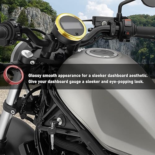 Miniatura 5 de Cubierta de aluminio para motocicleta, medidor de medidor de odómetro, anillo de carcasa para tacómetro, compatible con H-onda Rebel CMX500 CMX300