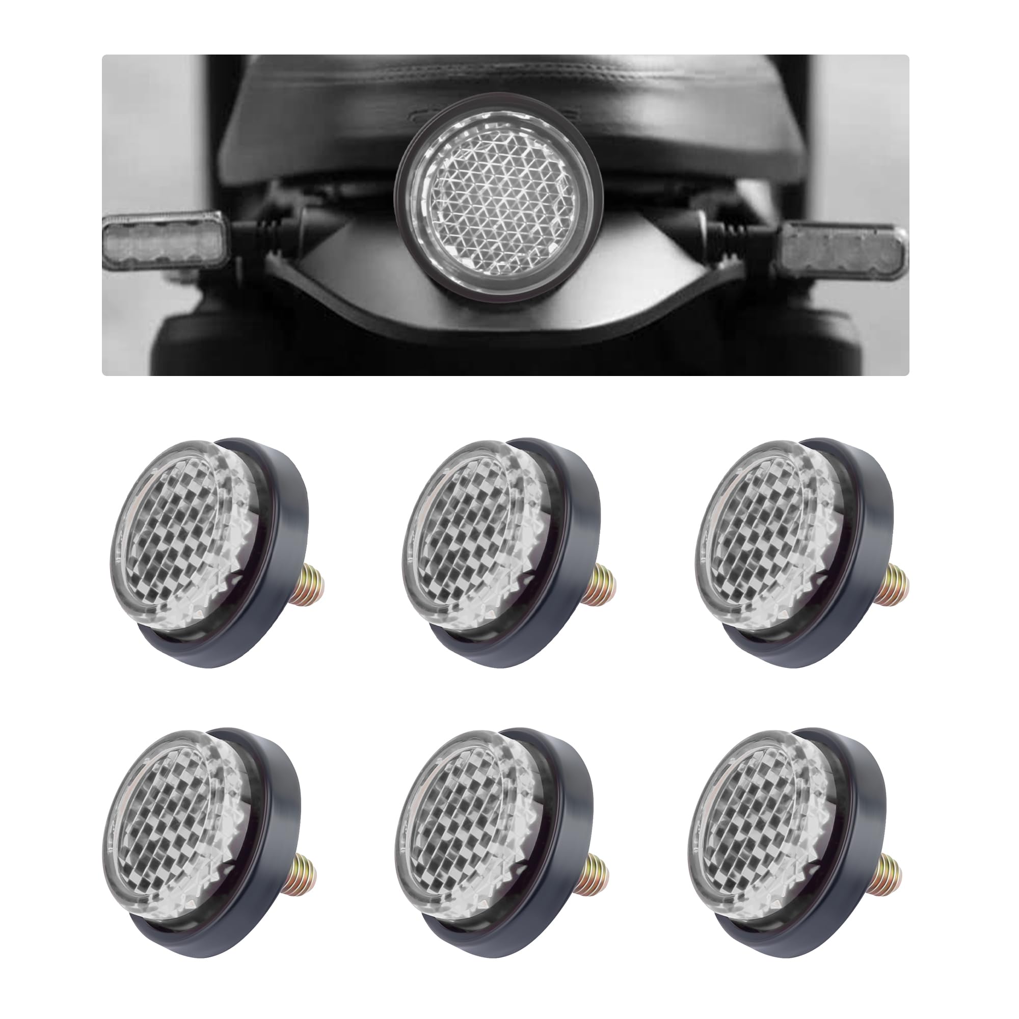 6PCS Reflective Motorcycle License Plate Frame Bolts & Nuts,M5 Car Tag Screws for License Plate,Universal Motorcycle Accessories License Plate Fasteners for Motorcycle Bicycle Car (Gray)