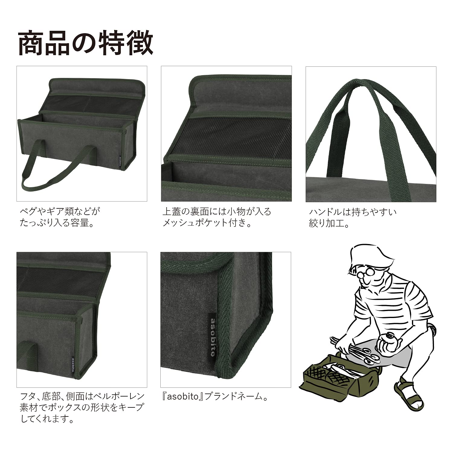 Amazon | asobito(アソビト) ツールボックス Mサイズ 防水帆布