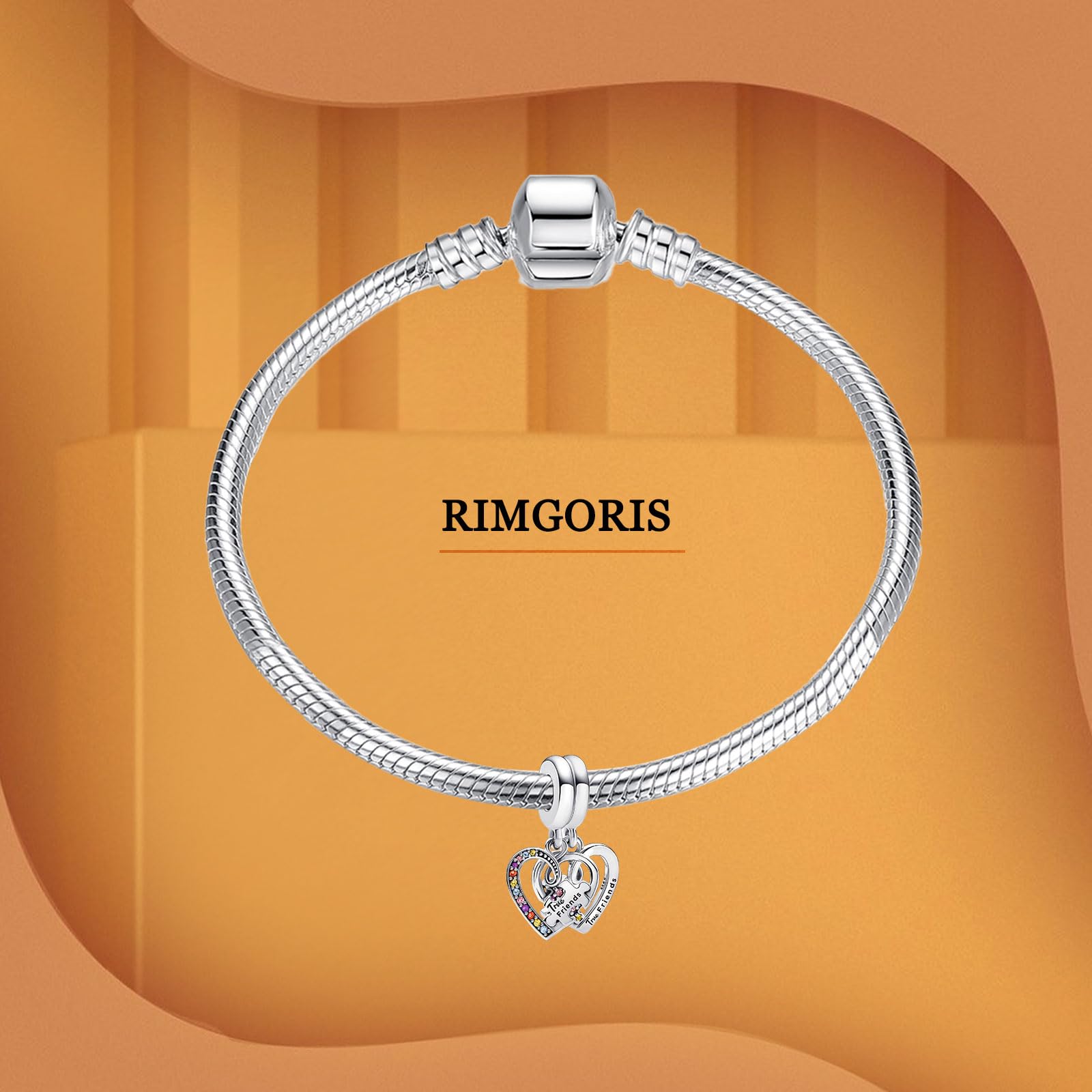 Charm Pandora Corazón Puzzle Amigos Verdaderos Regalo Día de la Madre Compatible con Pulseras Pandora Moments Detalle Emocional para Mamá