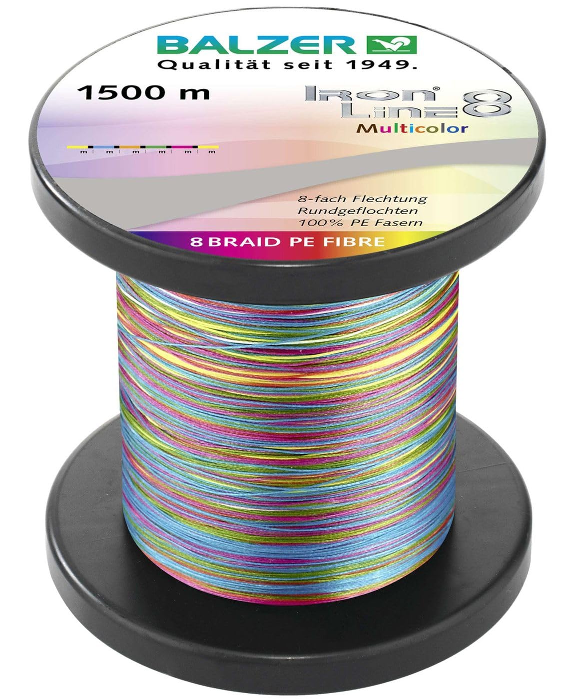 Balzer Iron Line 8 Multicolor - Filo Intrecciato per Pesca a Spinning, 1500 m