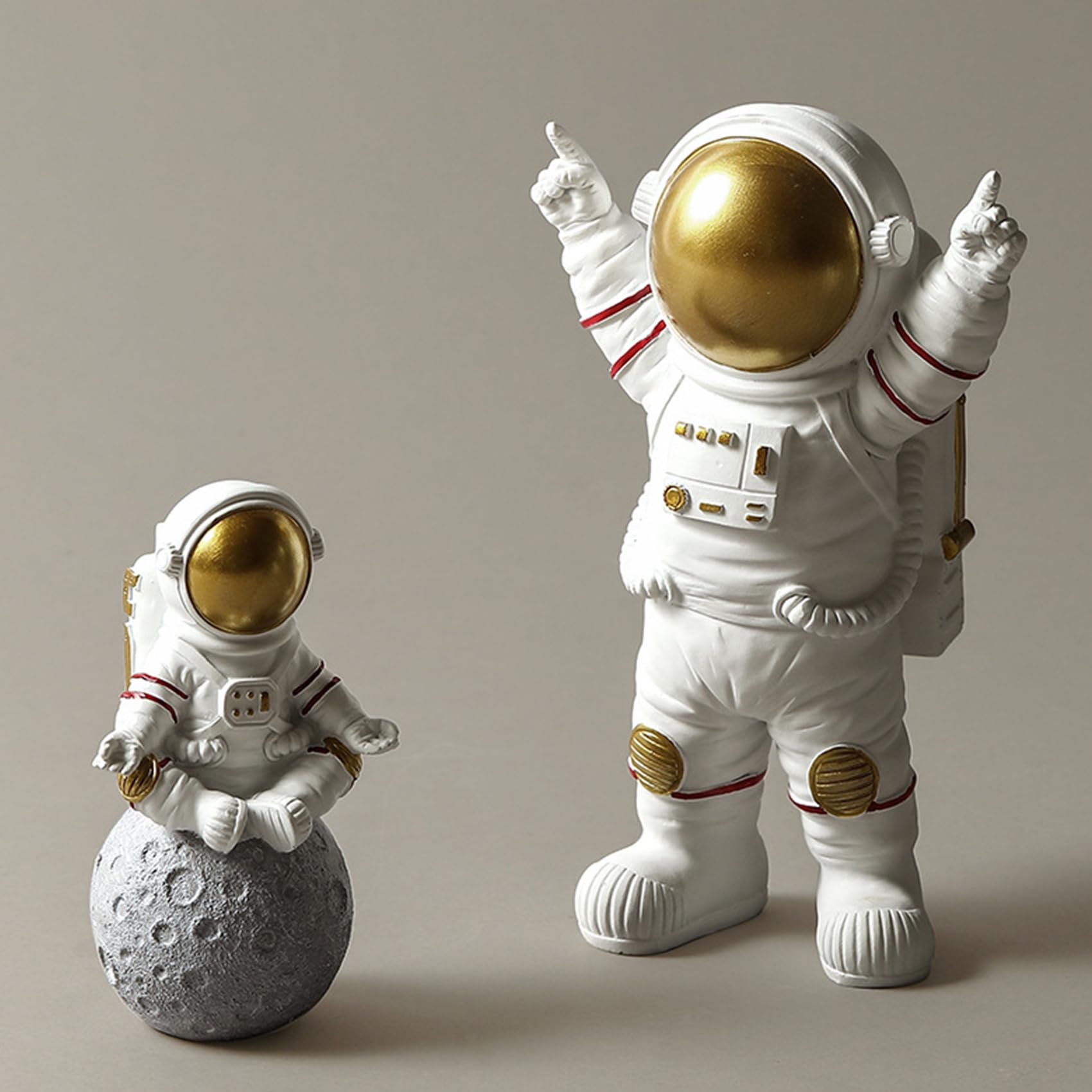 Estatuas Astronauta Arte Escultura Moderna Decoración Figura Astronauta Estatua Sala Estar Arte Artes Regalo poliresina, Dormitorio, Decoración temática Astronauta, Adorno (Gold,A)