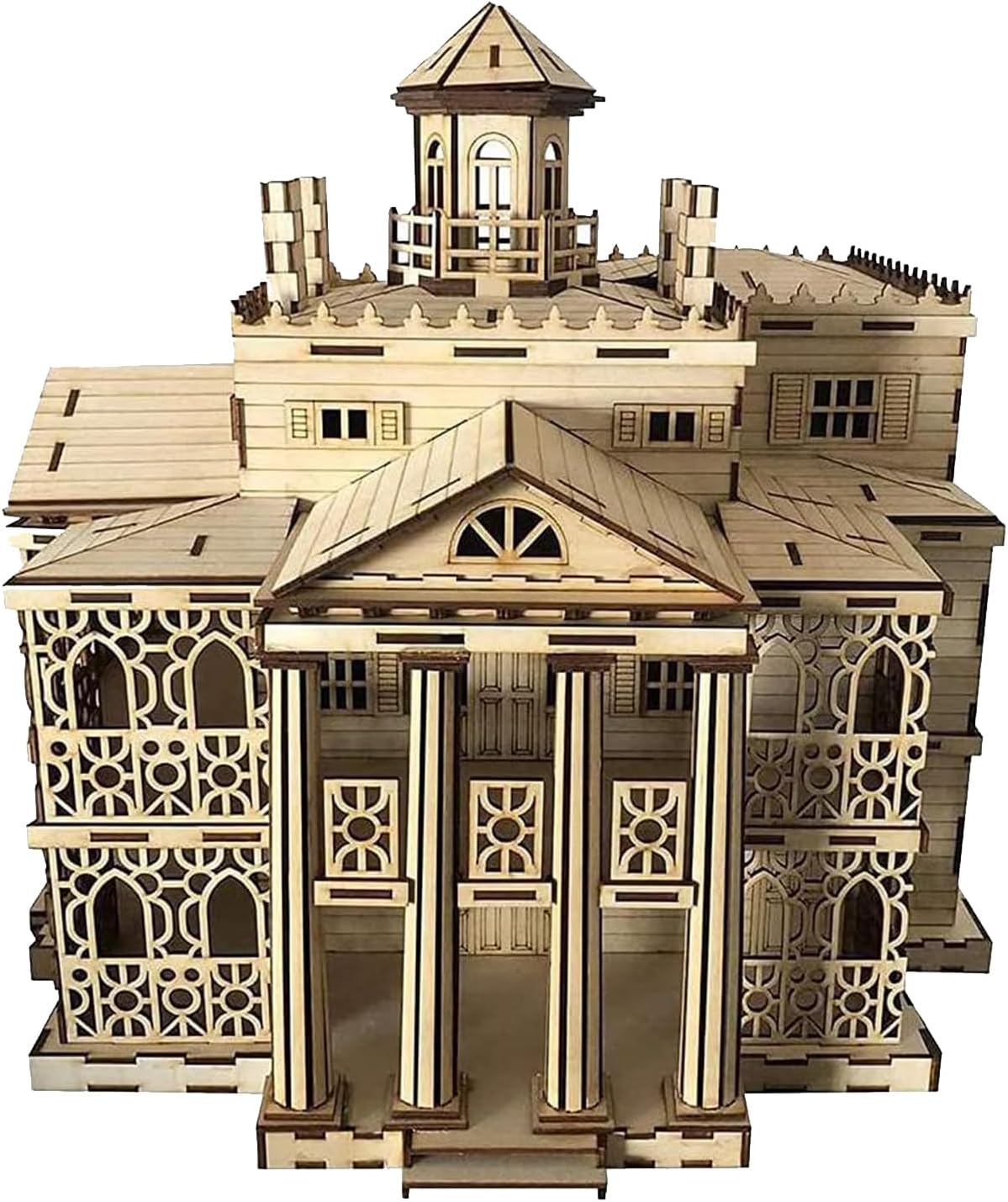 Birds Wood Shack Haunted House Model Kit - 3D Wooden Puzzle for Youngsters - Easy to Assemble - DIY Craft Kit - Size When Assembled: 17.5" Wide x 19" Long x 17" High