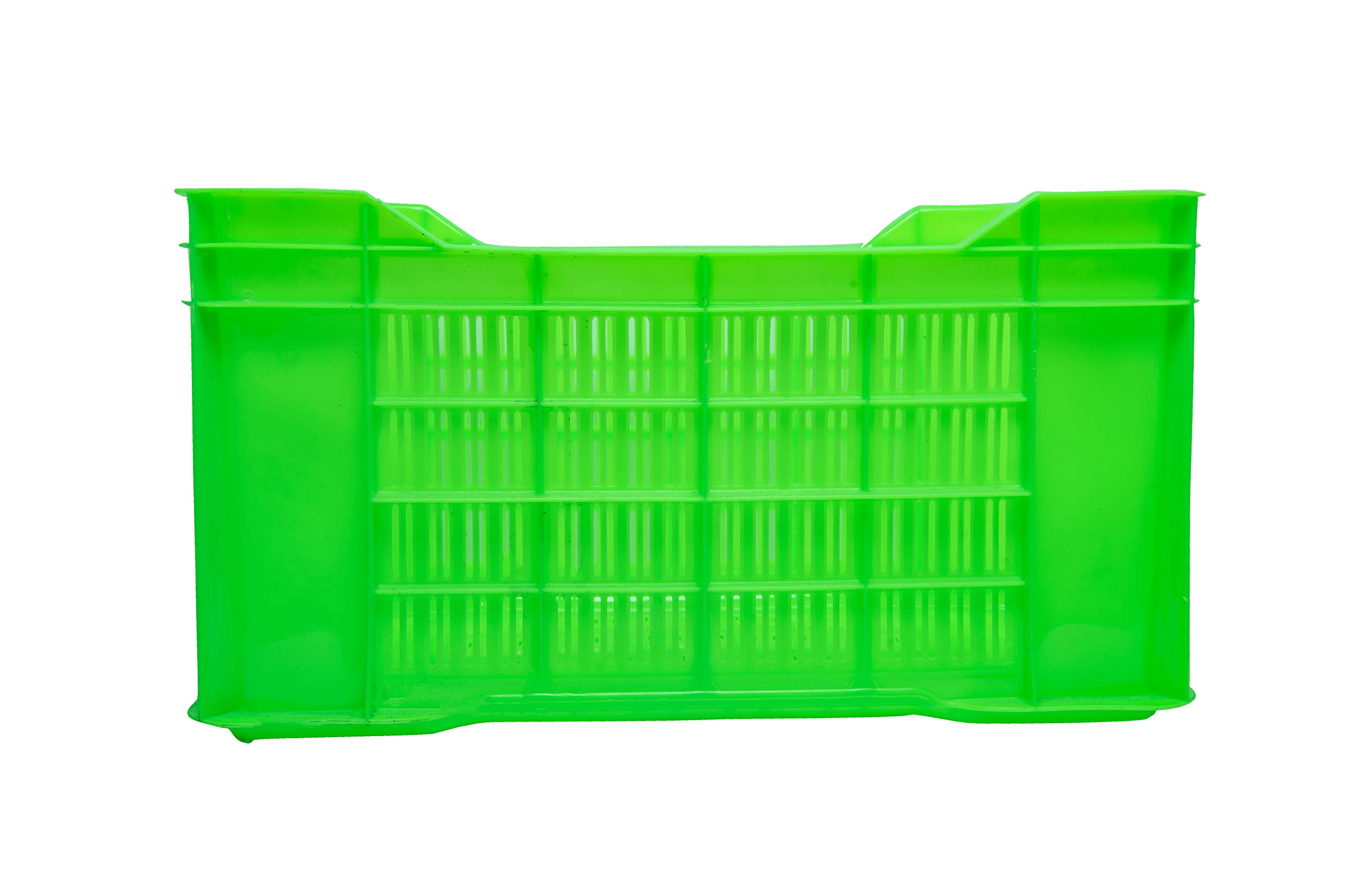 Material Handling Storage Container Plastic Crate/Multipurpose Uses Crate Neon Size - 54cm x 36cm x 29cm
