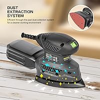 Vista 3 de GALAX PRO - Lijadora de detalle, motor potente de 1.1A, lijadora eléctrica compacta de 13000 OPM con 20 piezas de papel de lija y caja de polvo