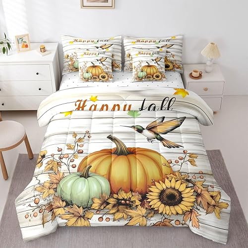 Miniatura 10 de Feelyou Juego de edredón de flores con sábanas, tamaño individual, cama de flores groovy en una bolsa, diseño de flores hippie de los años 70, juego