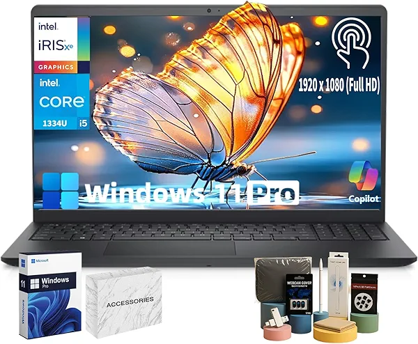 Dell Inspiron 3530 Touchscreen Business Laptop, 15.6" FHD, Intel 13th Gen i5-1334U, 64GB RAM, 2TB SSD, Intel UHD Graphics, Numeric Keypad, Copilot AI PC, WiFi 6, Win11 Pro, with Accessories
