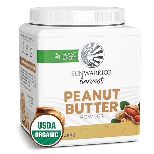 Sunwarrior - Mantequilla de maní en polvo totalmente natural sin azúcar baja en calorías baja en grasa sin OMG sin soja sin gluten tina de 2116oz 50