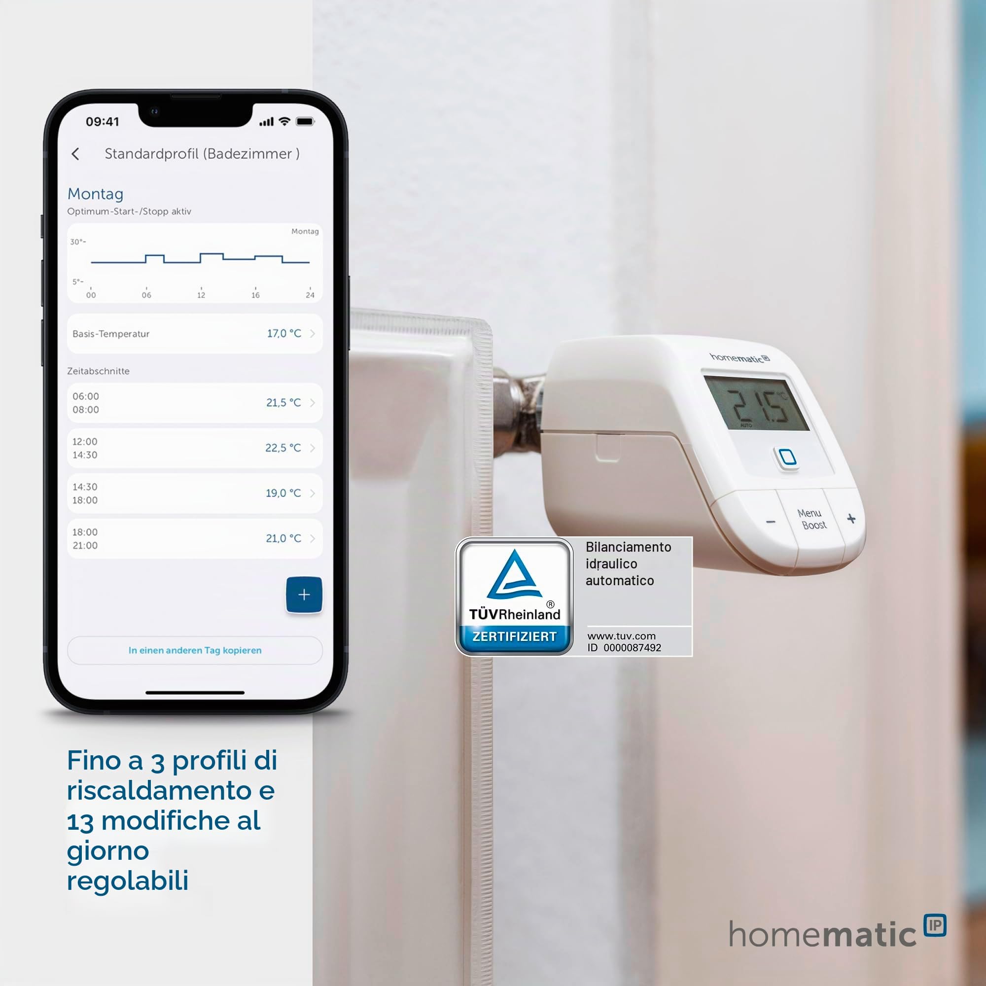 Homematic IP Smart Home Starter Set di riscaldamento – Basic, controllo digitale per riscaldamento con o senza app, Alexa, Google Assistant, facile installazione, termostato, termostato per
