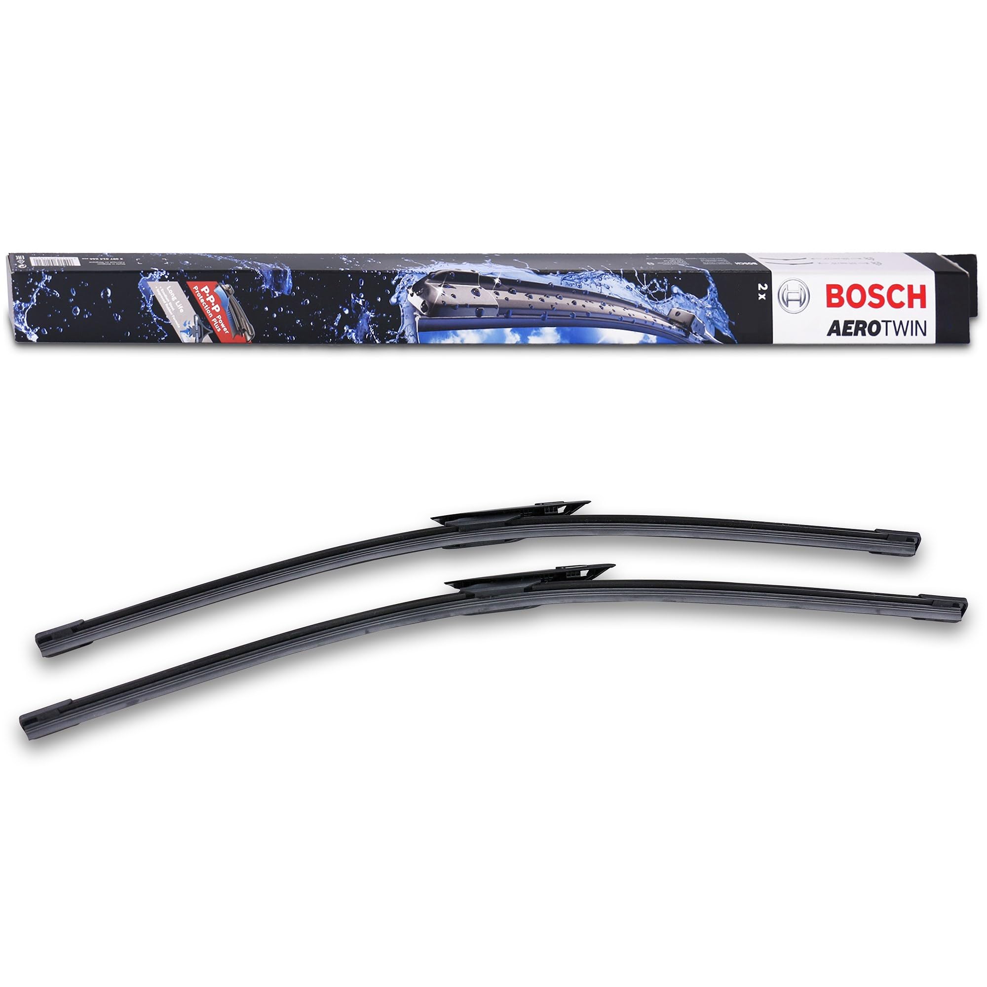 Bosch Aerotwin A 893 S Front-Scheibenwischer - Set mit 2 Ersatz-Scheibenwischern und vormontiertem Adapter - 2 Wischblätter, 550 mm und 550 mm
