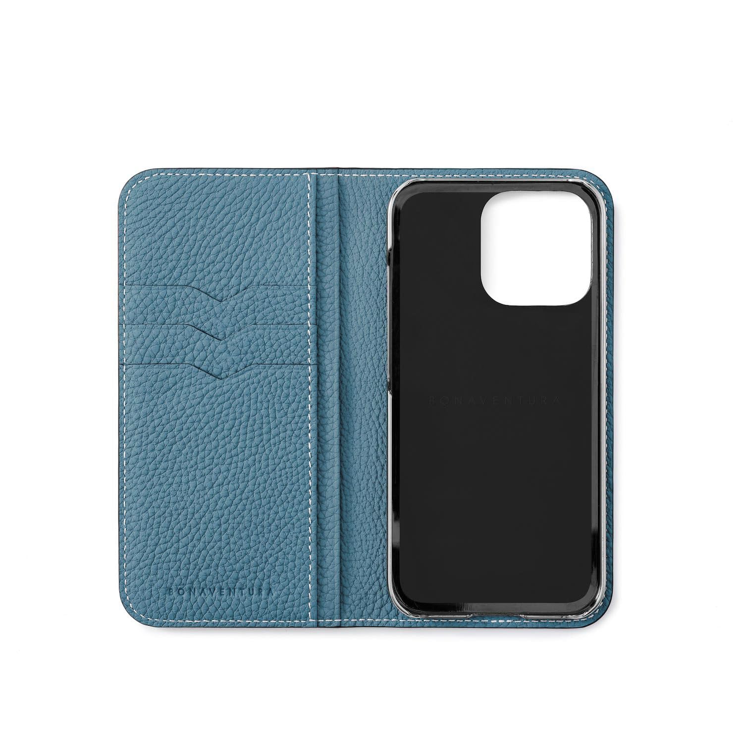 Amazon.com: BONAVENTURA】(for iPhone14Pro Diary iPhone Case [Cyan