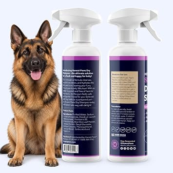 Dog Dry Shampoo, Waterless No-Rinse Spray Formula, Oatmeal & Lavender 16oz