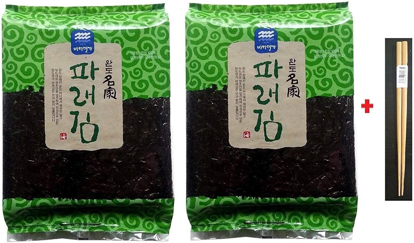 (200 Sheets)Dried Kelp Seaweed Nori Raw Unseasoned Diet Food Snack Sushi + SoltreeBundle Natural Bamboo Chopstick (1 Pairs)