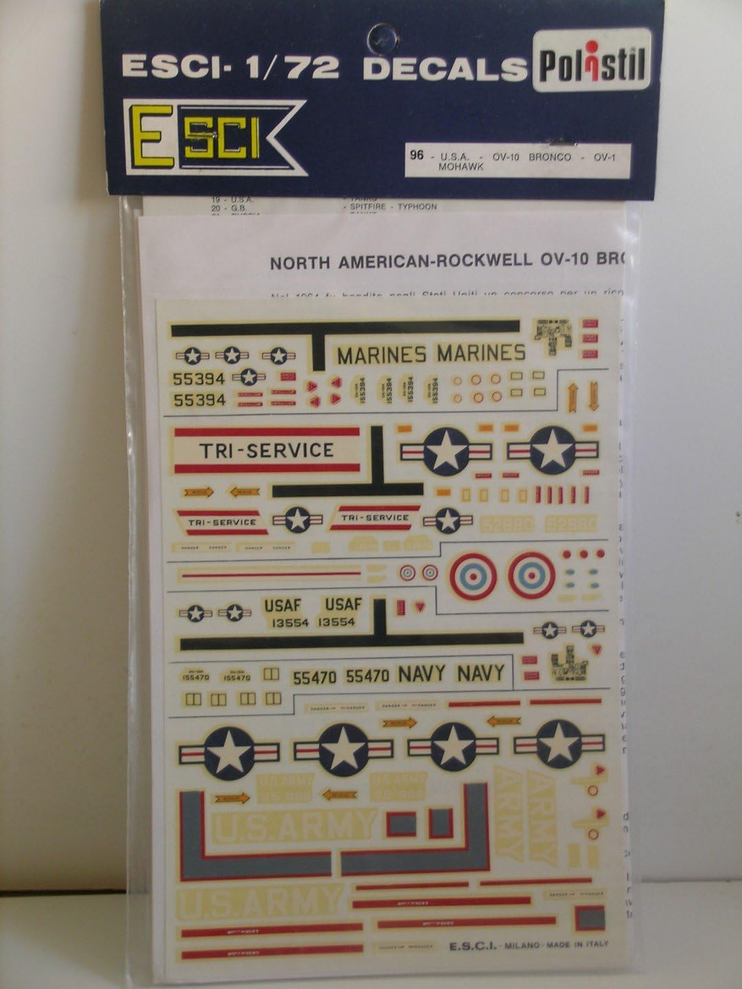 Esci Decals----1/72 scale Decals for the US OV-10 Bronco & OV-1 Mohawk