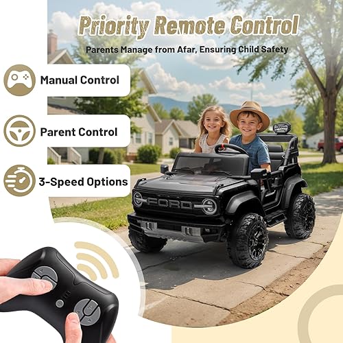 Miniatura 2 de SEGMART Dodge Charger - Auto de juguete para niños de 12 V, auto eléctrico para niños con batería grande de 7 AH y control remoto, auto para niños