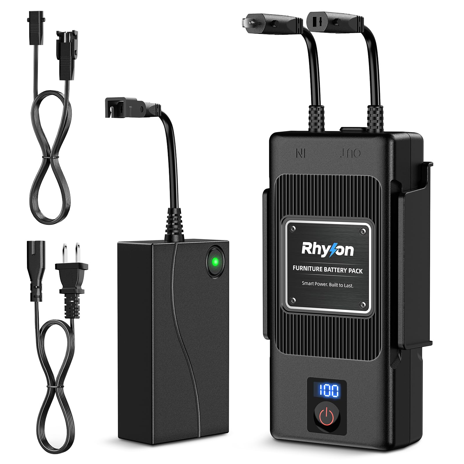 Paquete de baterías para muebles reclinables, batería reclinable recargable de 2500 mAh con pantalla LED, universal de 2 pines para sillón reclinable eléctrico, sofá, sofá y silla elevadora