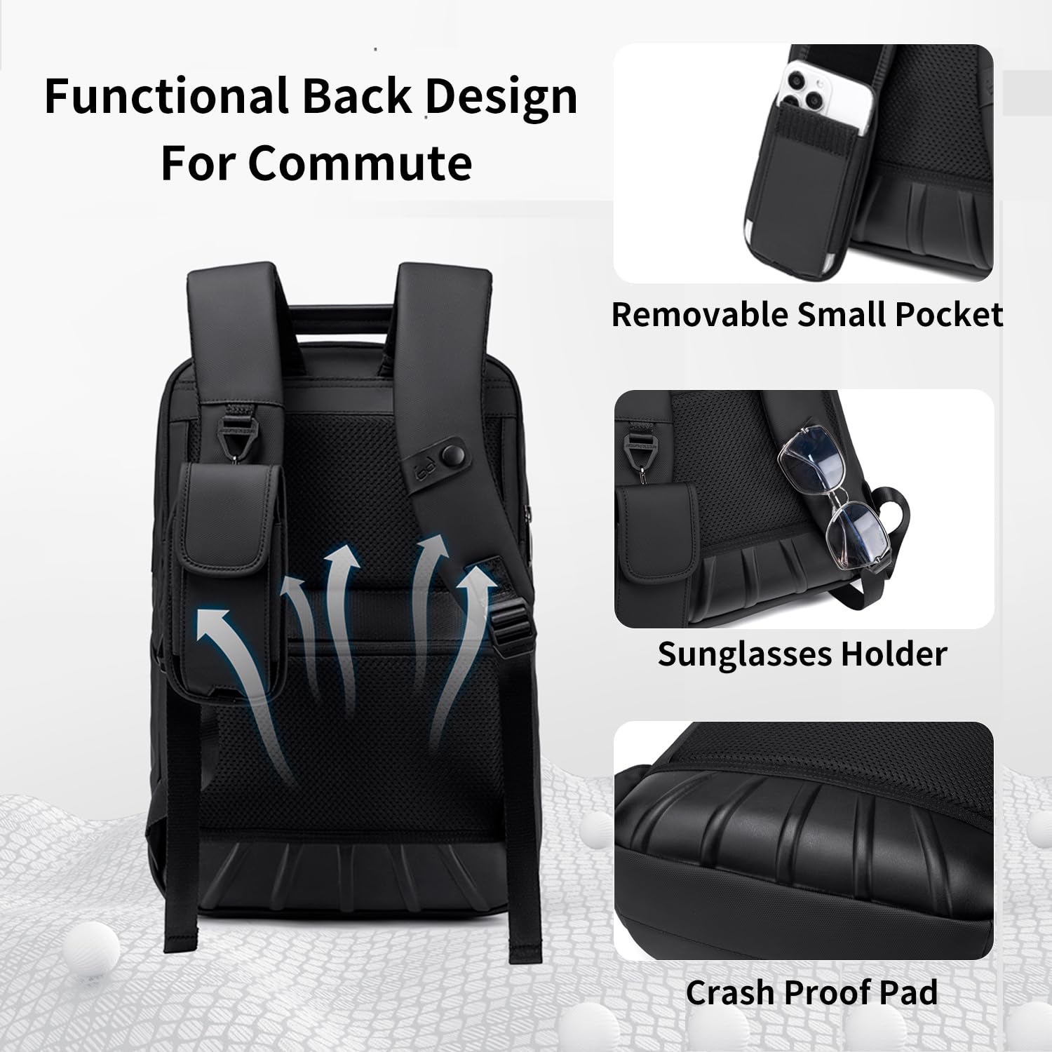 Arctic Hunter Office Laptop Backpack for Men 20L Business Backpack with USB & Type C Charging Port 15.6" Shock-proof Laptop Bag Crash Cushion Pad Premium Handle For Commute 18 71XBaBrzmyL. SL1500