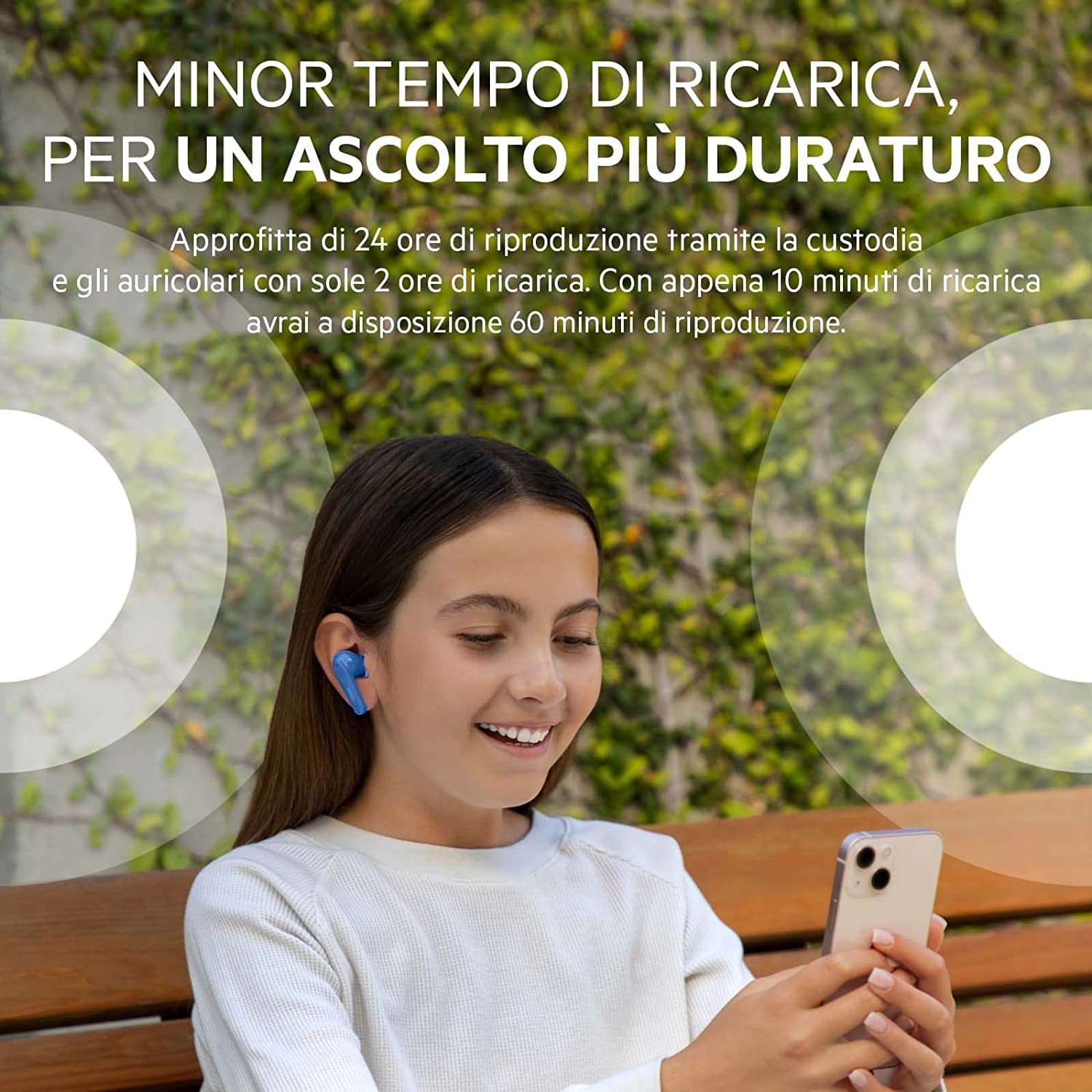 Belkin SOUNDFORM Nano Auricolari true wireless per bambini, Max. 85 dB, Protezione udito,per didattica a distanza, IPX5, 24 ore di riproduzione, Per iPhone, Galaxy, Pixel, Blu,32 - 55",180°,PAC003btBL