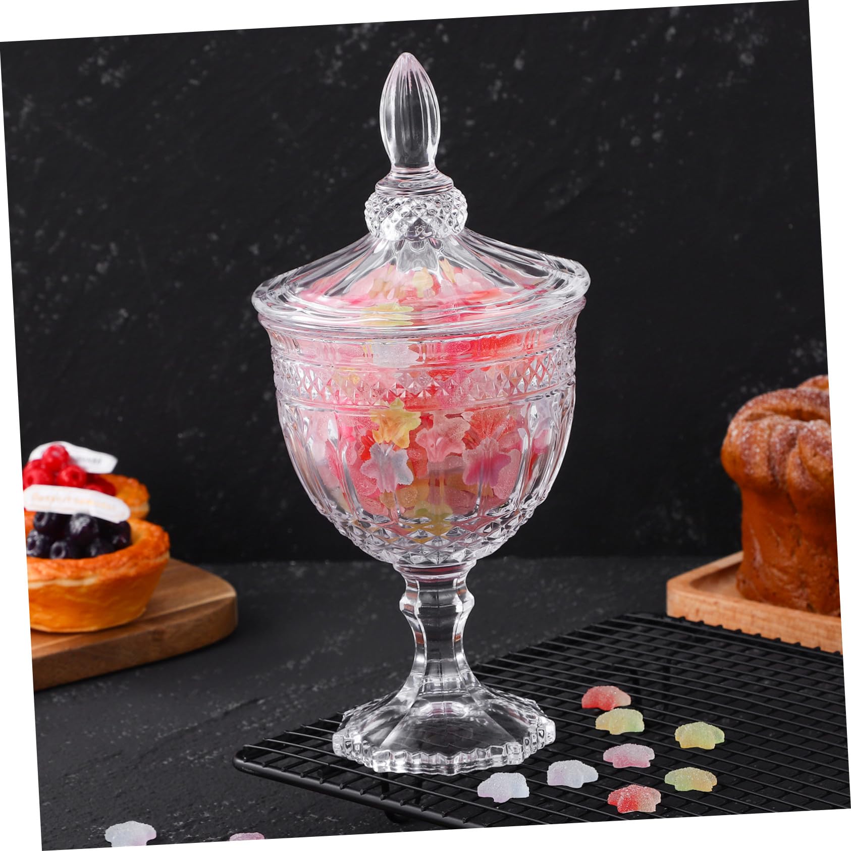 Barattolo Vetro per Dolci Coperchio, Contenitore Decorativo Stile Europeo