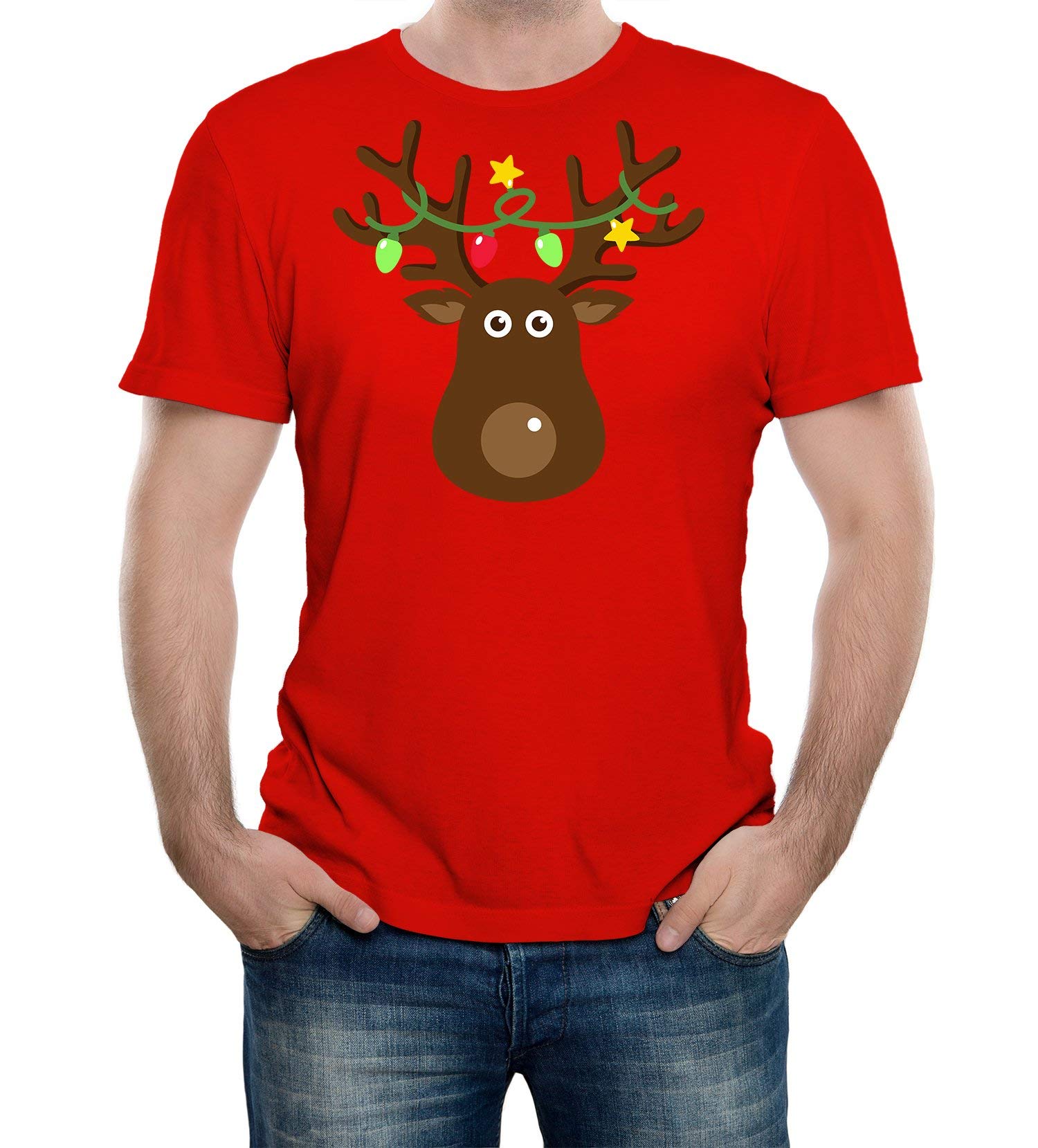 Reality GlitchMen's Christmas Reindeer T-Shirt