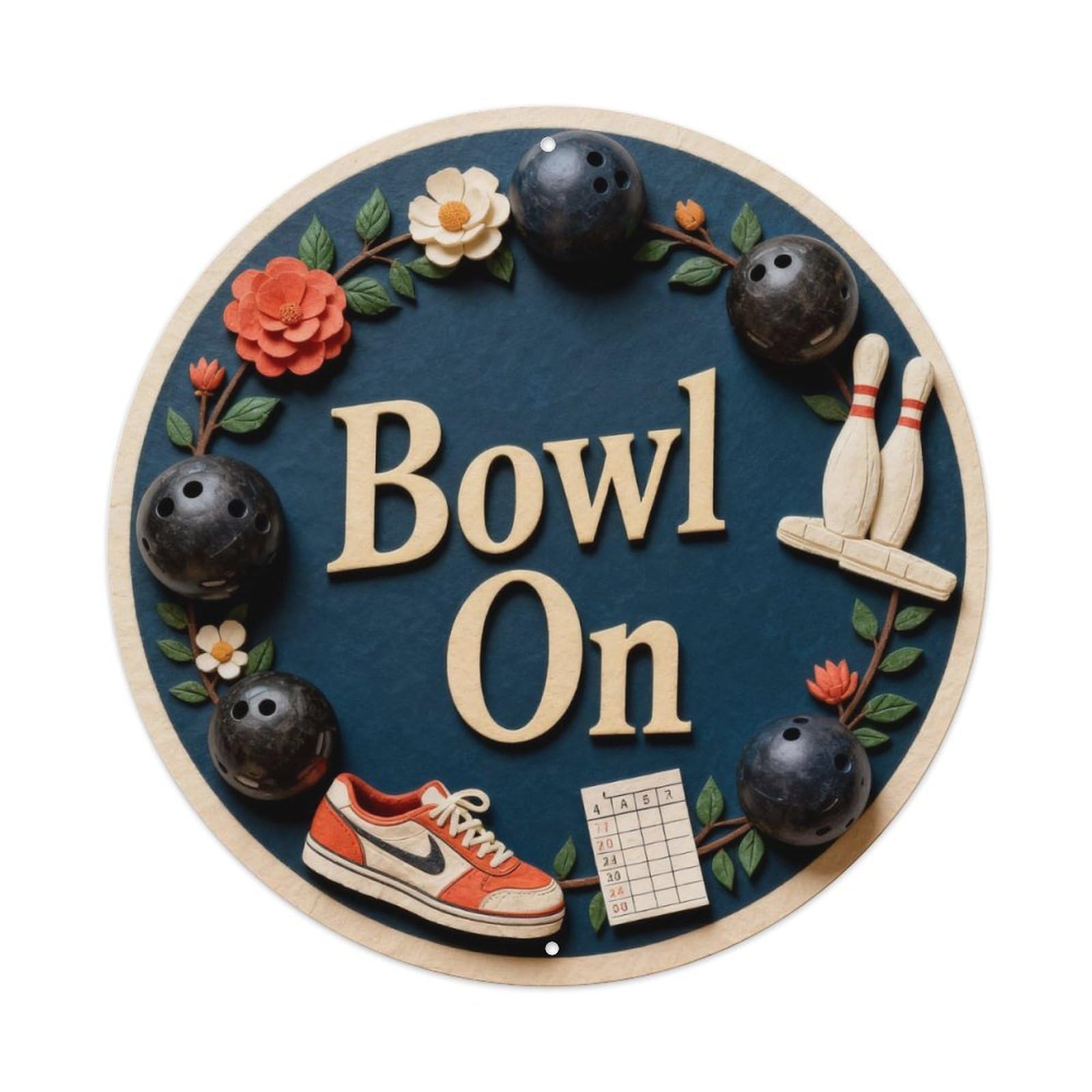 Bowl On Metal Tin Sign Plaque